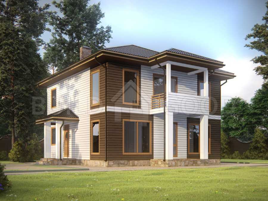 3d Проект дома из газобетона 165м² ДГ007 | Каталог
