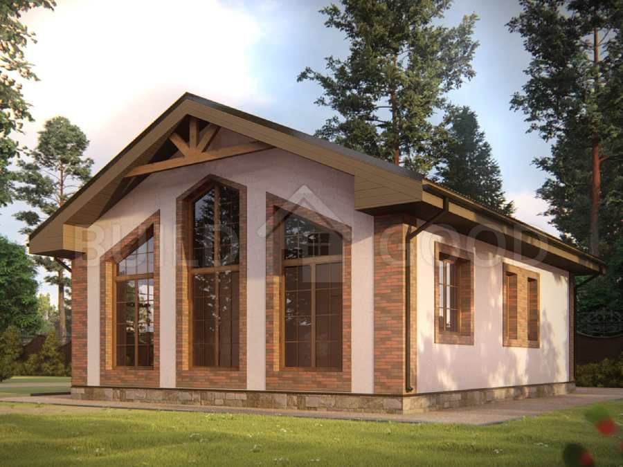 3d Проект дома из газобетона 104м² ДГ009 | Каталог